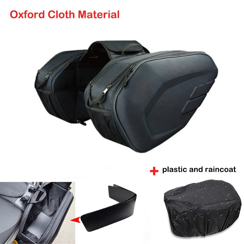 Sacoches Moto Étanches x2 – Rangement Casque & Accessoires + Housses Anti-Pluie Offertes