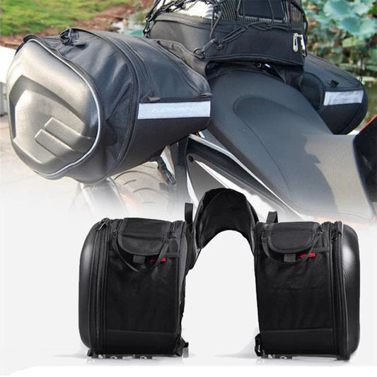Sacoches Moto Étanches x2 – Rangement Casque & Accessoires + Housses Anti-Pluie Offertes
