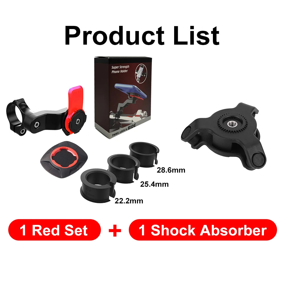 Support Téléphone Moto type "QUAD LOCK" – Anti Vibrations, Auto-verrouillage, Anti Chocs