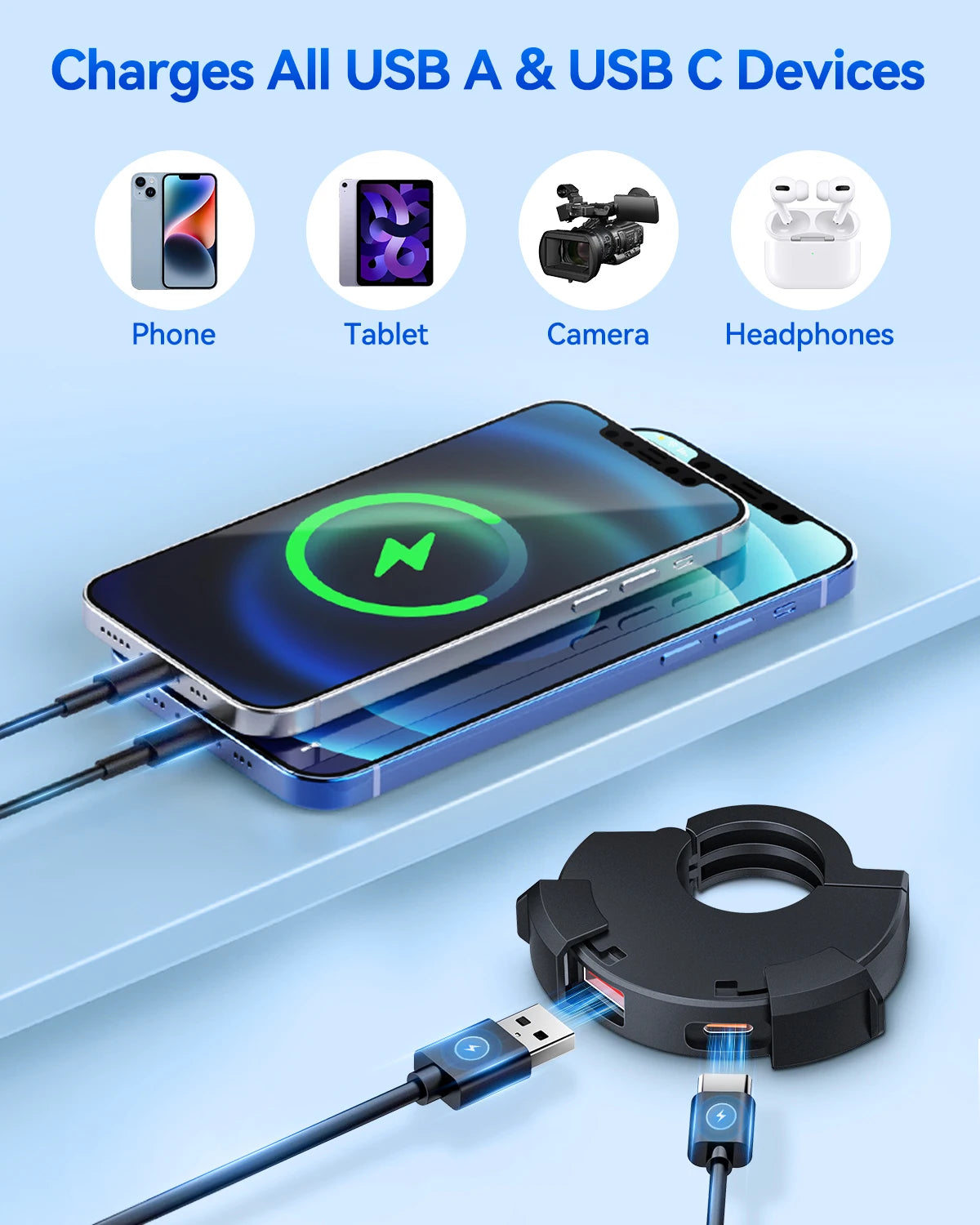 Chargeur Moto USB + Type-C 48W – Étanche IP65, Fixation Guidon, PD + QC3.0 Ultra Rapide