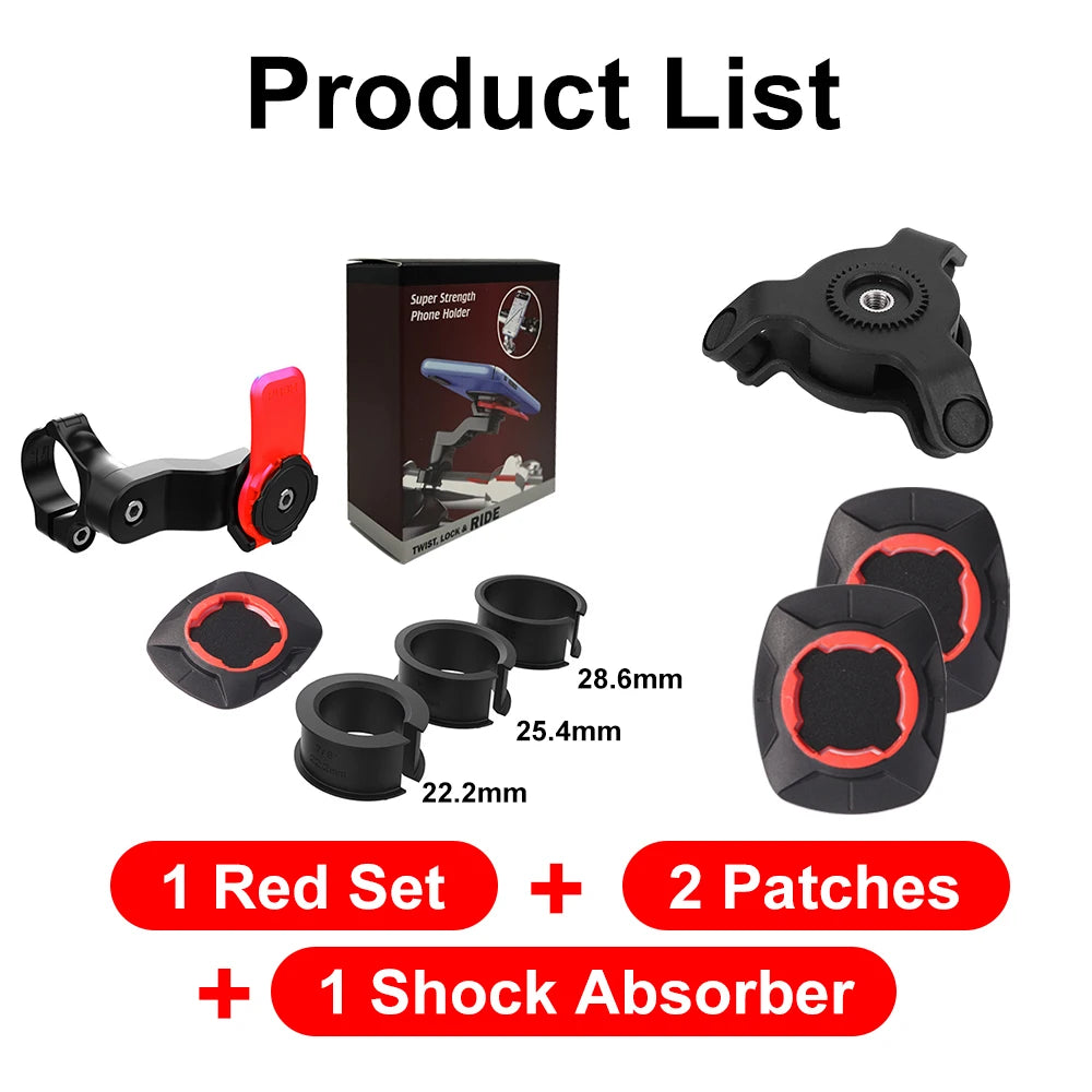 Support Téléphone Moto type "QUAD LOCK" – Anti Vibrations, Auto-verrouillage, Anti Chocs