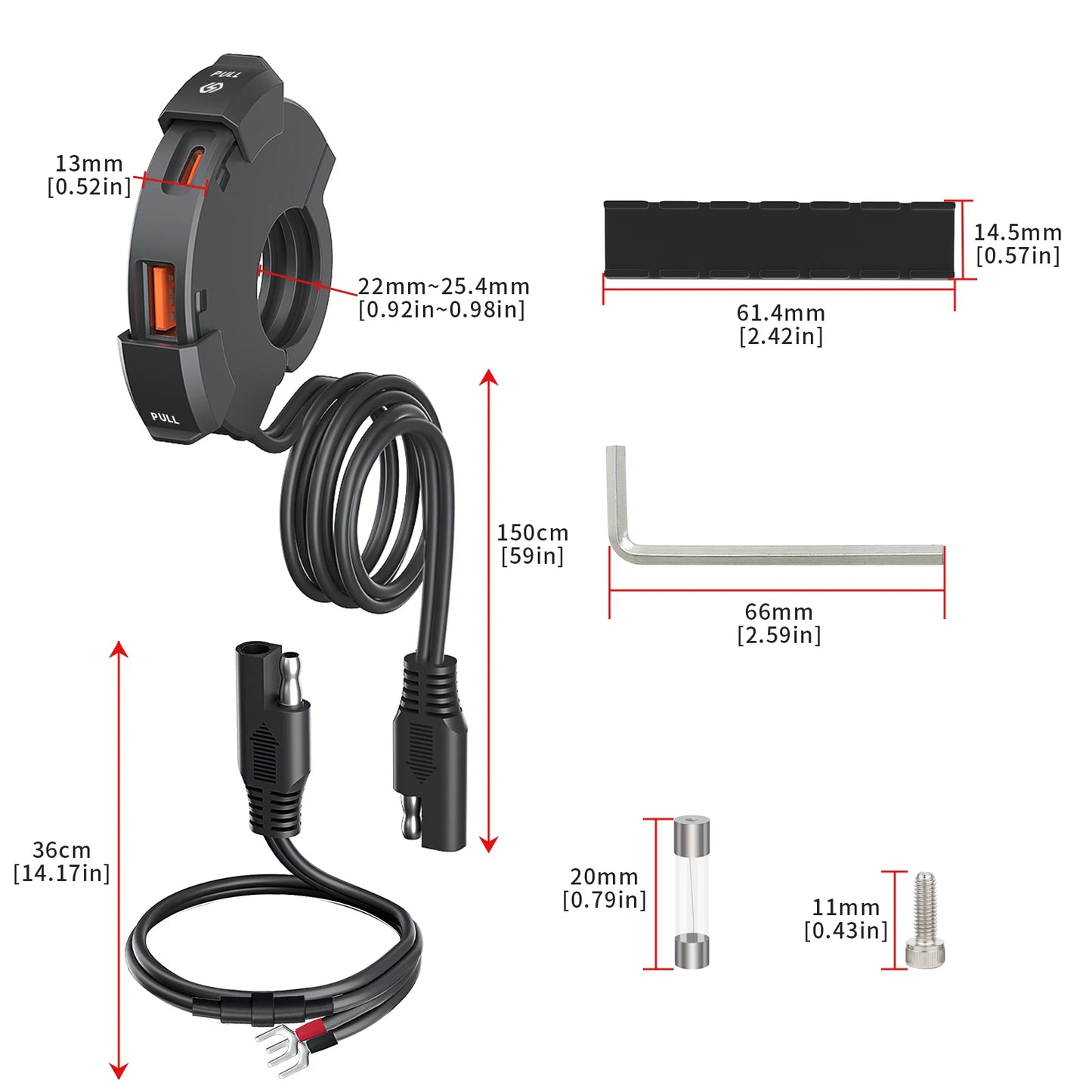Chargeur Moto USB + Type-C 48W – Étanche IP65, Fixation Guidon, PD + QC3.0 Ultra Rapide