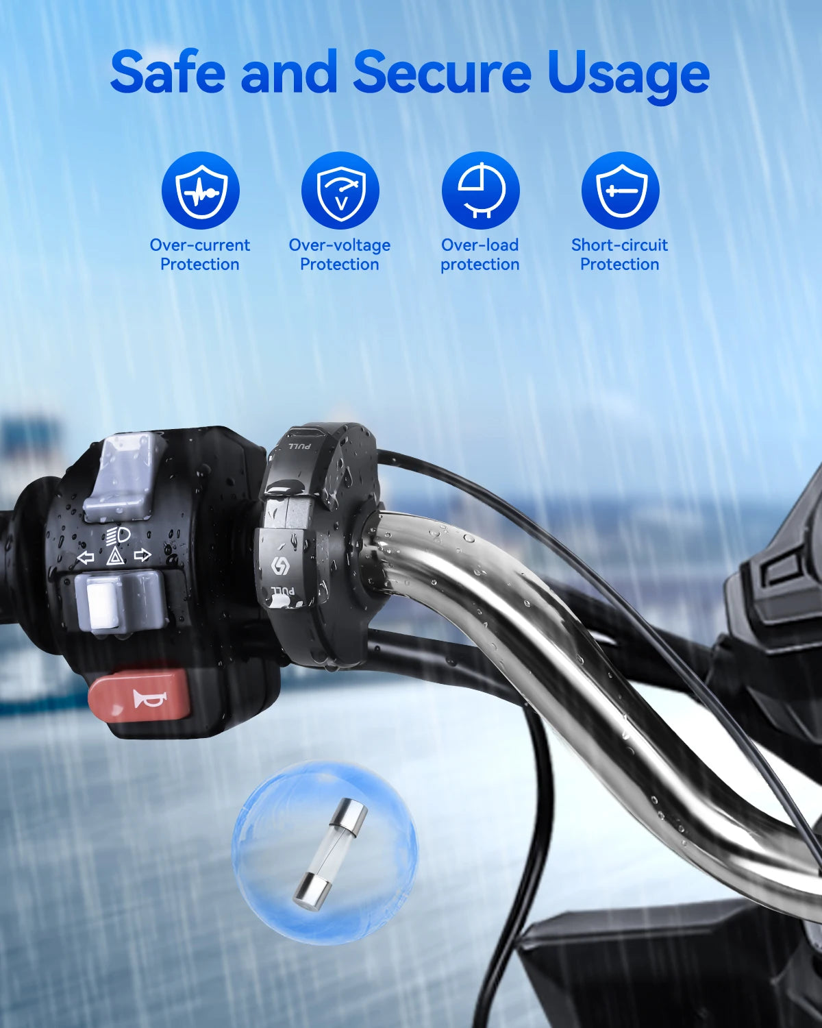 Chargeur Moto USB + Type-C 48W – Étanche IP65, Fixation Guidon, PD + QC3.0 Ultra Rapide