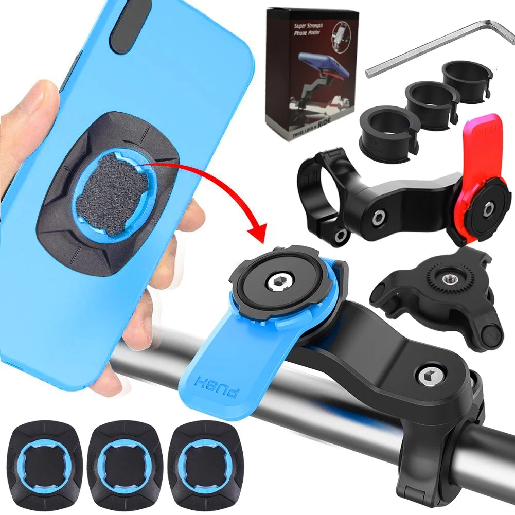Support Téléphone Moto type "QUAD LOCK" – Anti Vibrations, Auto-verrouillage, Anti Chocs